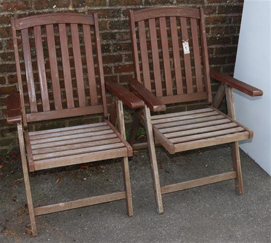 Pair of folding garden chairs